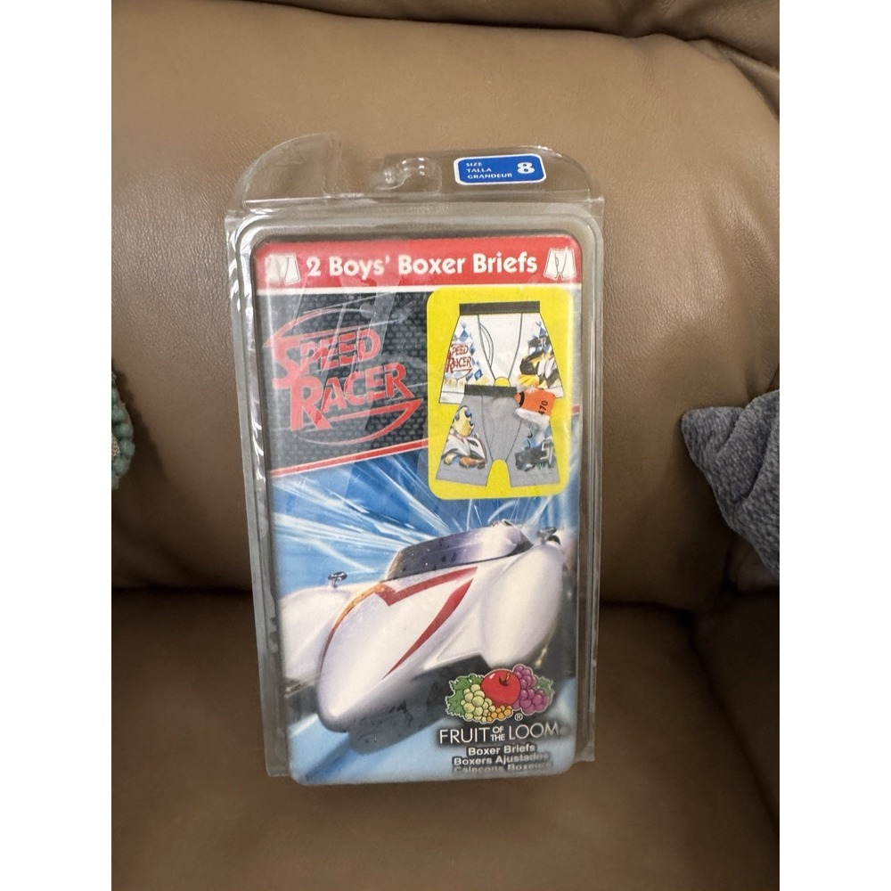 Fruit Of the Loom Boys Boxer Briefs Speed Racer 2 Pack Size 8 NIB 2008 Underwear